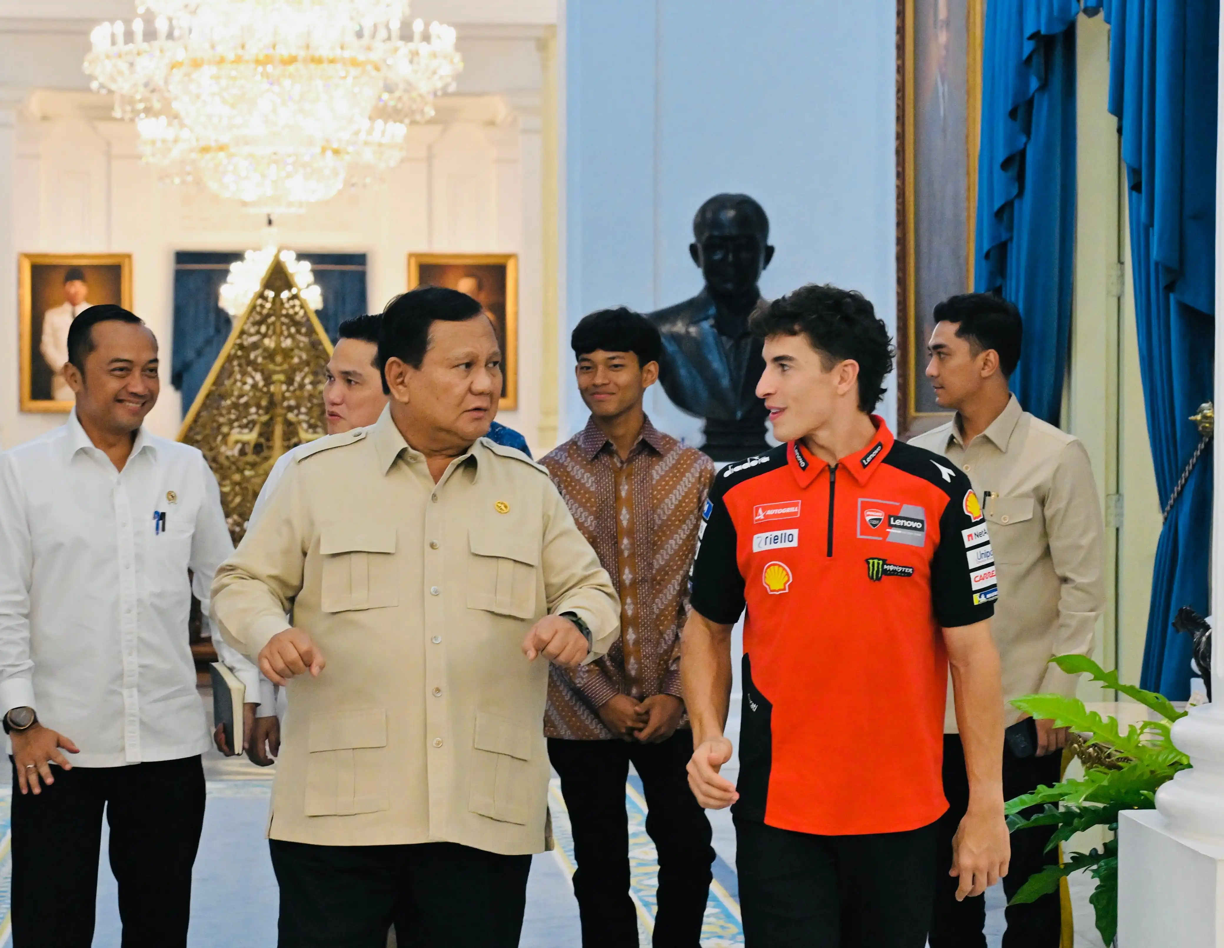 Marc Marquez bertemu Presiden Prabowo Subianto di Istana Negara pada Selasa (30/9/2025) © Biro Kepres